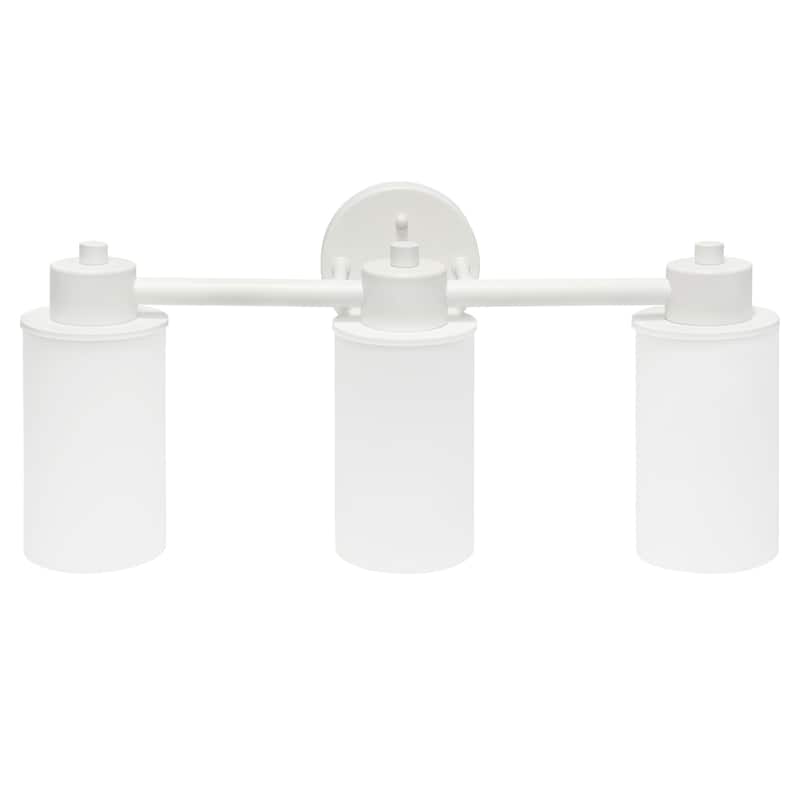 3 Light Modern Wall Sconce with Metal Frame and Cylinder Glass Shades, Contemporary Indoor Lighting - 10.5
