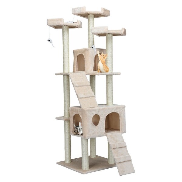 Shop Gymax 70 Cat Tree Condo Sisal Covered Scratching Posts