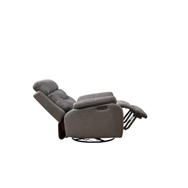 Dual Motor Power Swivel Recliner with 240° Rotation, Adjustable Headrest, USB Charging, Infinite Recline & Footrest