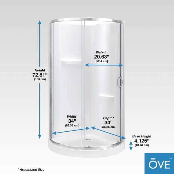 Ove Decors Breeze 34 Inch Round Corner Shower Enclosure Bed Bath And Beyond 8904380