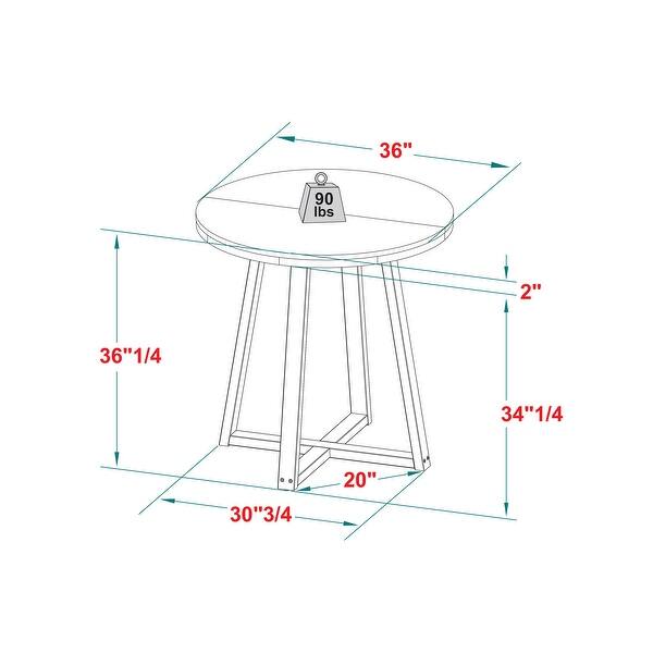 Middlebrook 36-inch Round Solid Wood Counter-Height Dining Table