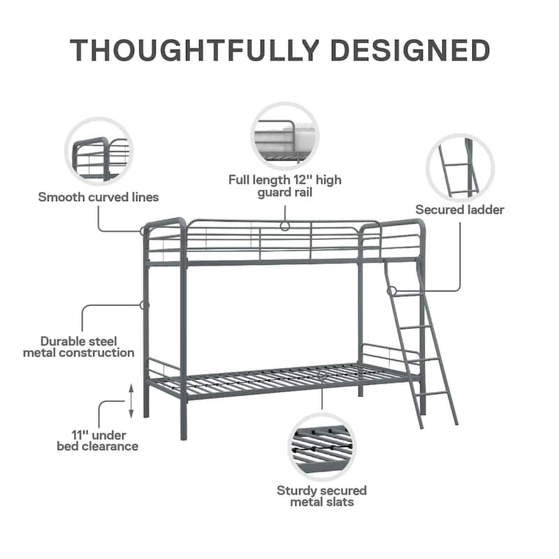 Avenue Greene Edison Twin over Twin Metal Bunk Bed