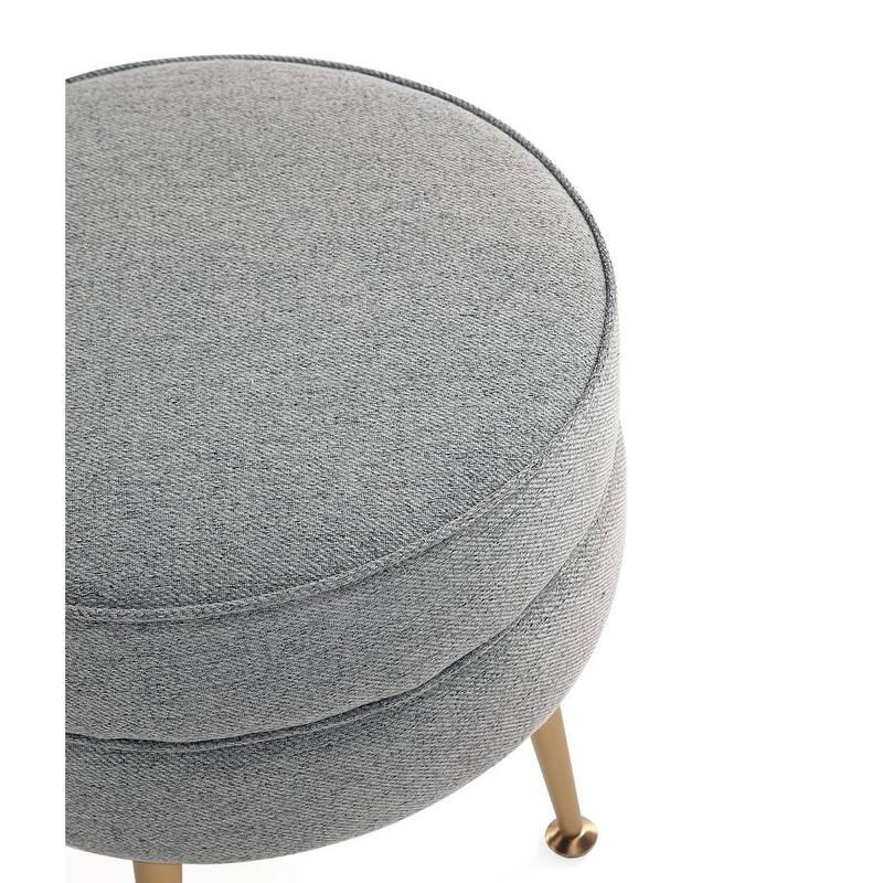 Manhattan Comfort Bailey Mid Century Modern Woven Upholstered Round Ottoman