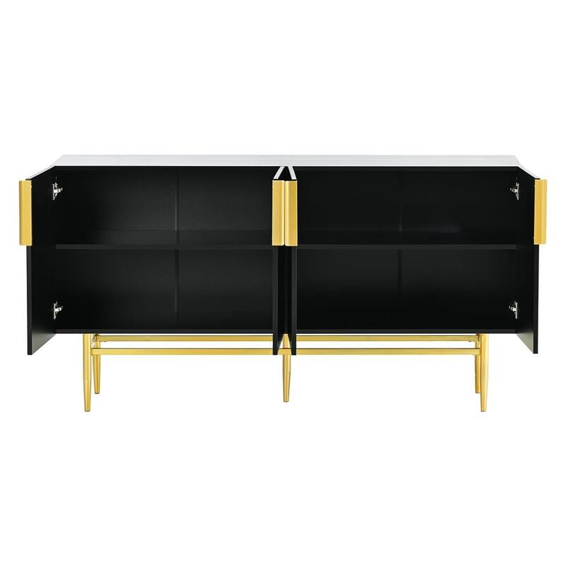60" Modern Elegant 4-Door Cabinet Buffet/Sideboard