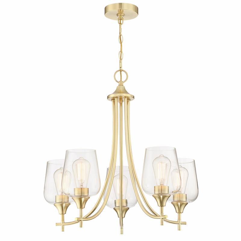 9-Light Brushed Nickel Chandelier With Satin Etched Opal Glass Shades