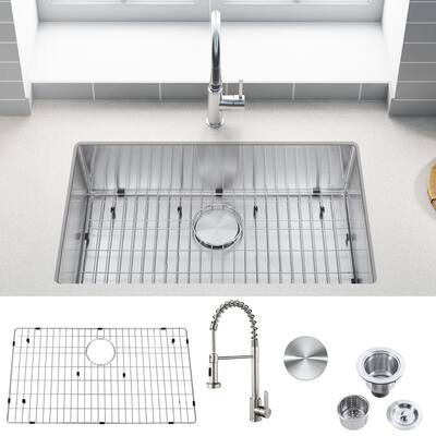 304 Premium Stainless Steel Single Bowl Kitchen Sink Combo With Faucet