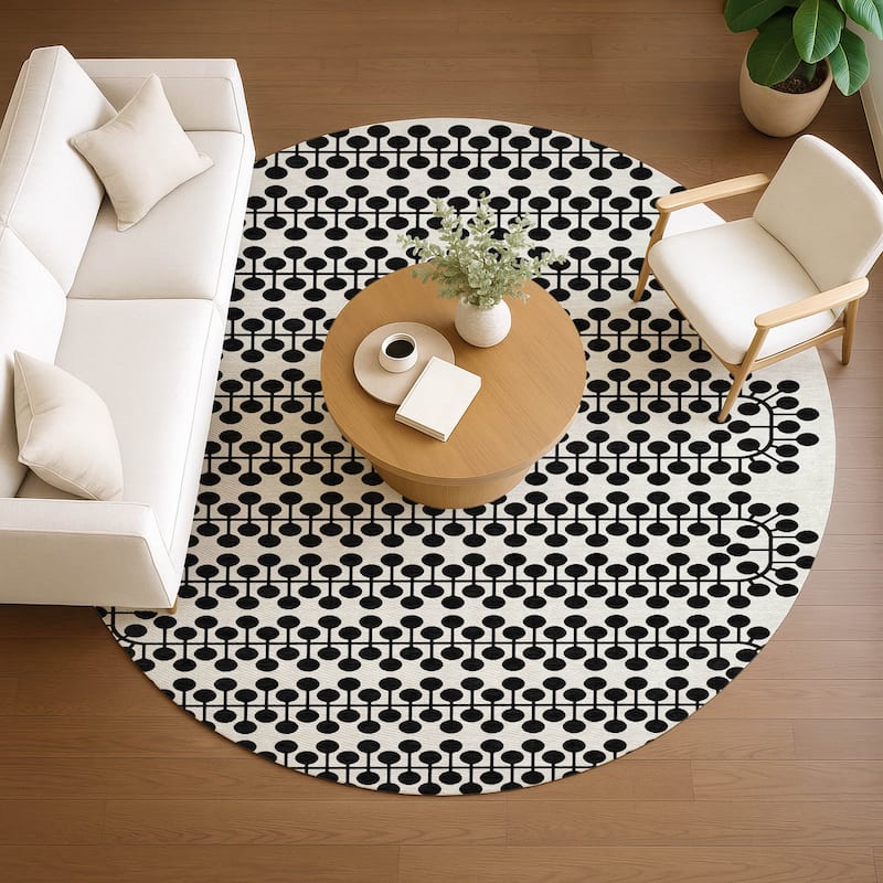 Machine Washable Indoor/ Outdoor Modern Ailey Chantille Rug