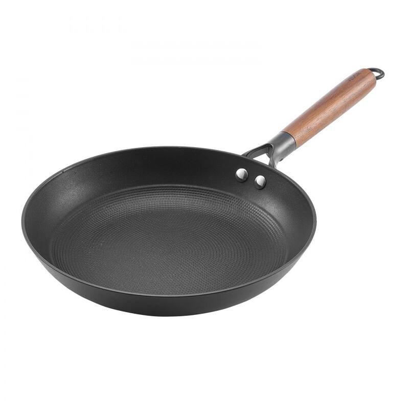 3-Piece Black Cast Iron Frying Pan Set with Detachable Wood Handle for Even Heat Cooking - Large Pan Size: 22 x 12 x 4 in
