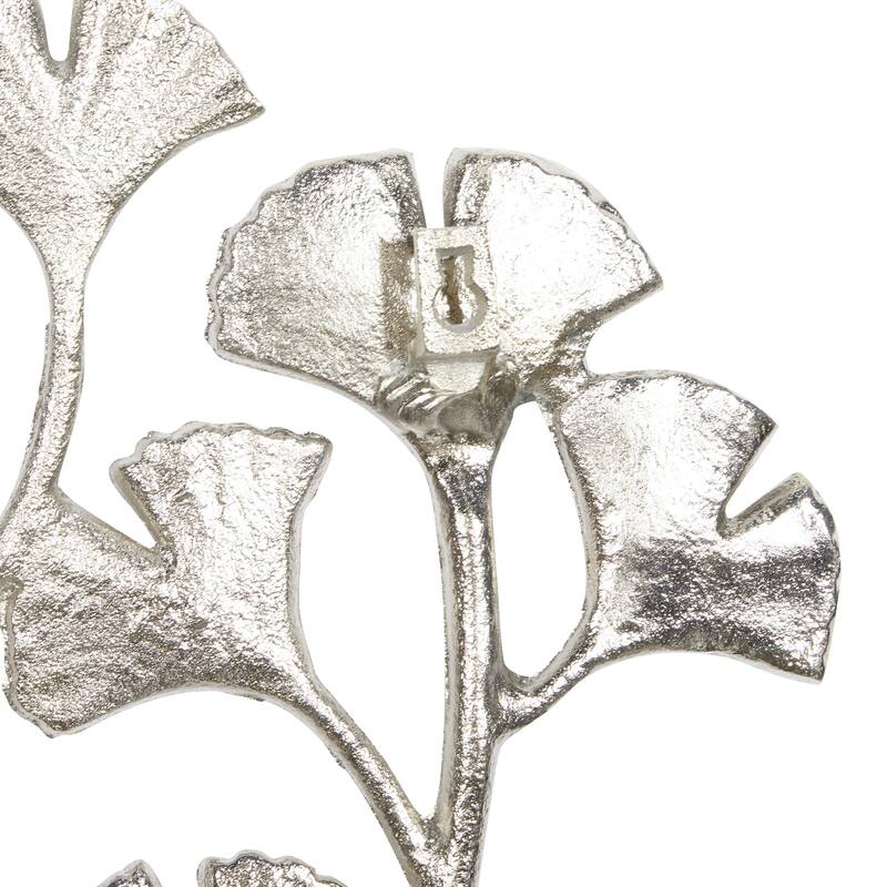 Aluminum Metal Floral Home Wall Decor - Silver - Roche River Decor