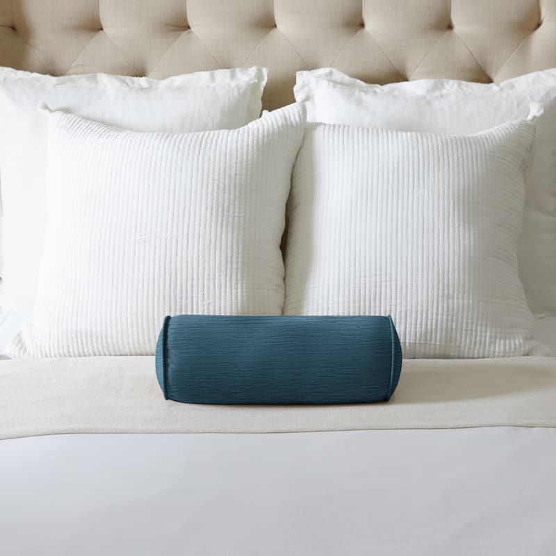 Sorra Home Velvet Bolster Pillow - 16 in x 6 in x 6 in - Harbor