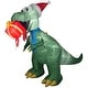 Gemmy Animated Christmas Airblown Inflatable T Rex w/Present, 7.5 ft ...