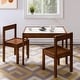 preview thumbnail 19 of 21, Olive & Opie Gibson 3-Piece Dry Erase Kids Table & Chair Set Brown