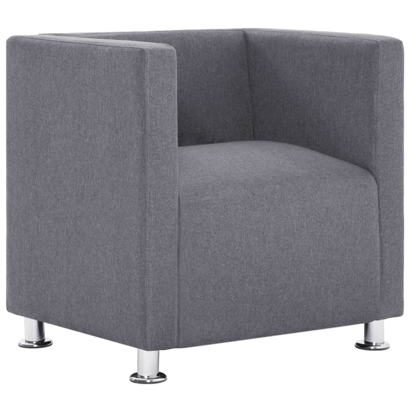 vidaXL Cube Armchair Light Gray Fabric