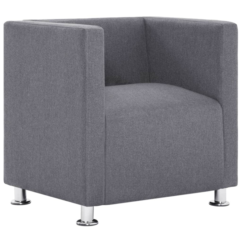 vidaXL Cube Armchair Light Gray Fabric