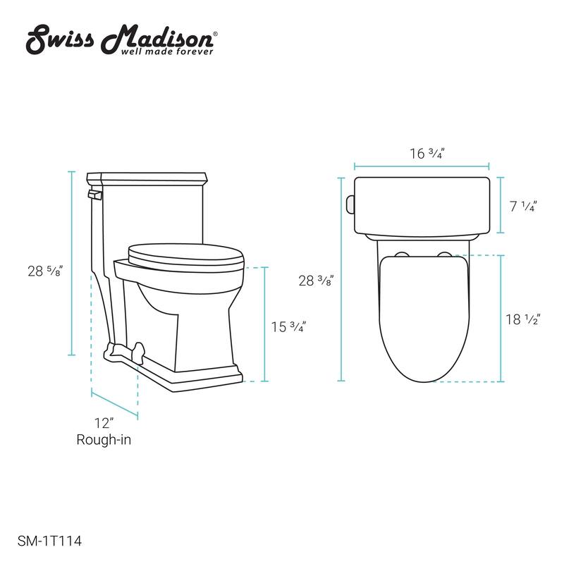 Swiss Madison SM-1T114 Voltaire One Piece Elongated 0.8/1.28 GPF Toilet