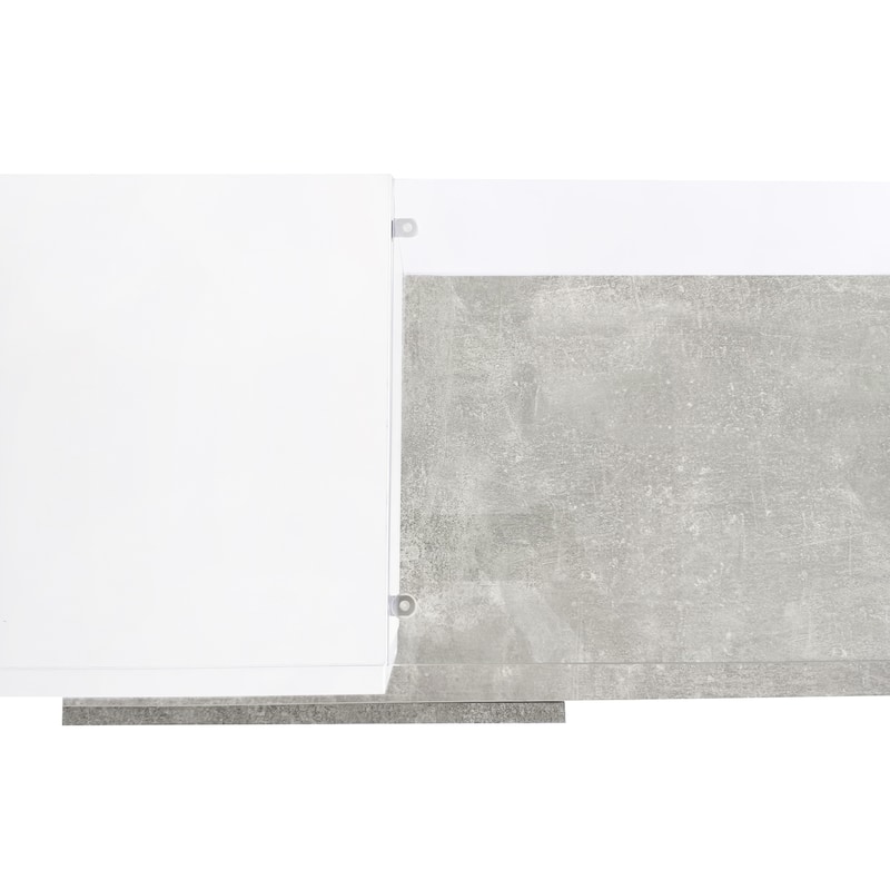 Unique Shape TV Stand with 2 Illuminated Glass Shelves