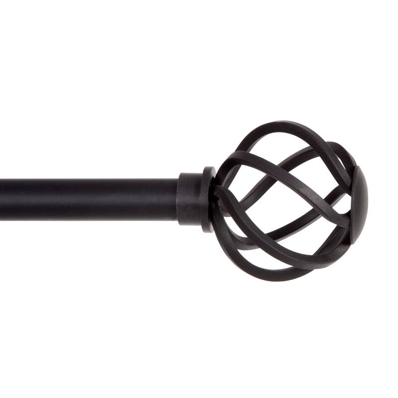 Kenney® Cage 5/8" Standard Decorative Window Curtain Rod, 28-48", Black
