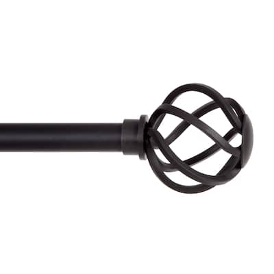 Kenney® Cage 5/8" Standard Decorative Window Curtain Rod, 28-48", Black