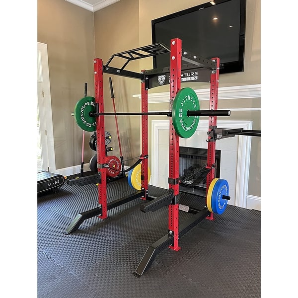 Cage De Puissance Signature Fitness SF-3 – Capacité 500 Lbs – Squat Rack Noir 3x3