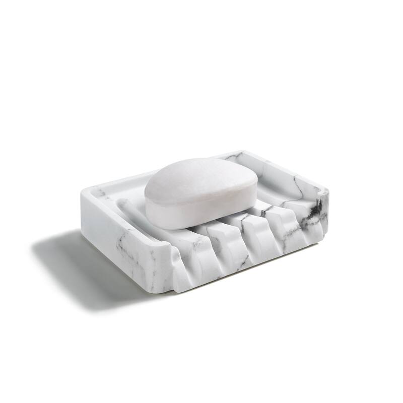 Classic Kitchen, Bathroom Faux Marble Soap, Sponge Dish Drainer Holder