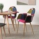 preview thumbnail 25 of 71, Organic Upholstered Fabric Modern Armchair with Natural Wooden Legs for Dining Room Office or Accent Lounge Side Chair