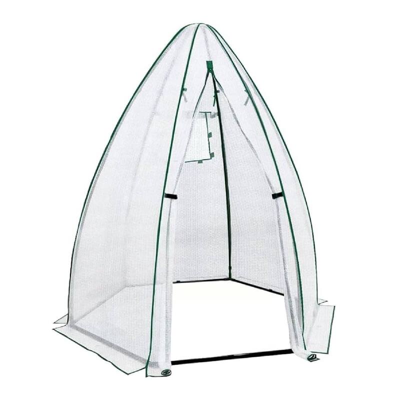 54"x 54"x 71" Greenhouse Tent with Durable PE Cover for Outside Vegetables Flowers Fruits, White