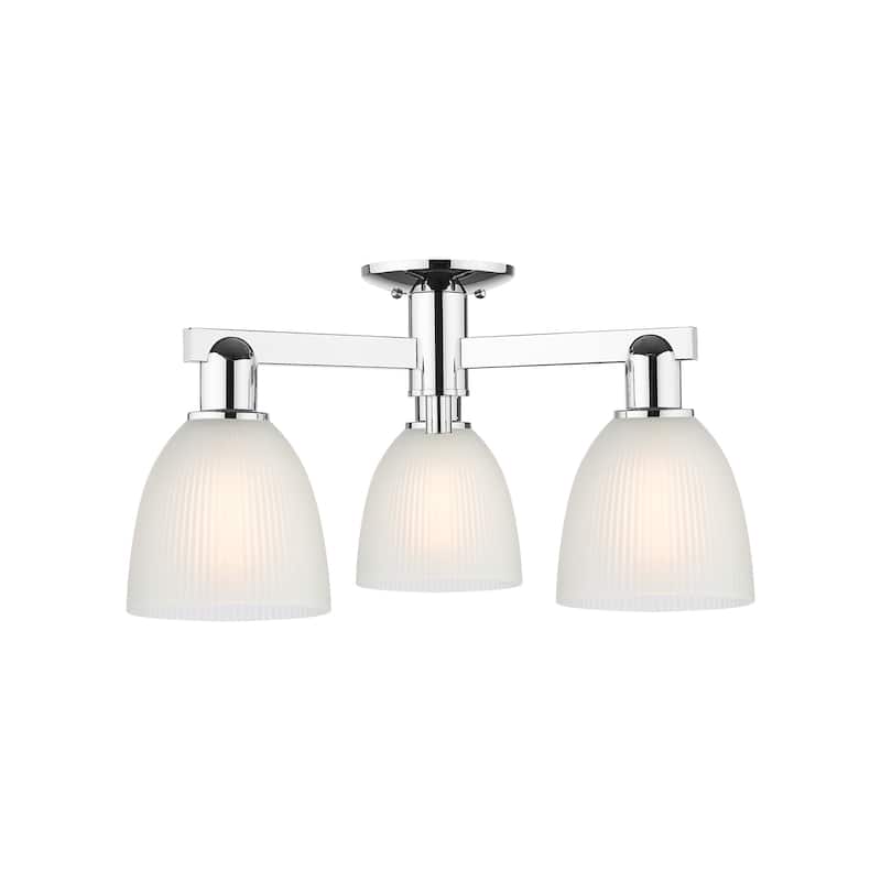 Innovations Lighting 716-3F-11-24 Castile Semi-Flush Castile 3 Light - Polished Chrome / White