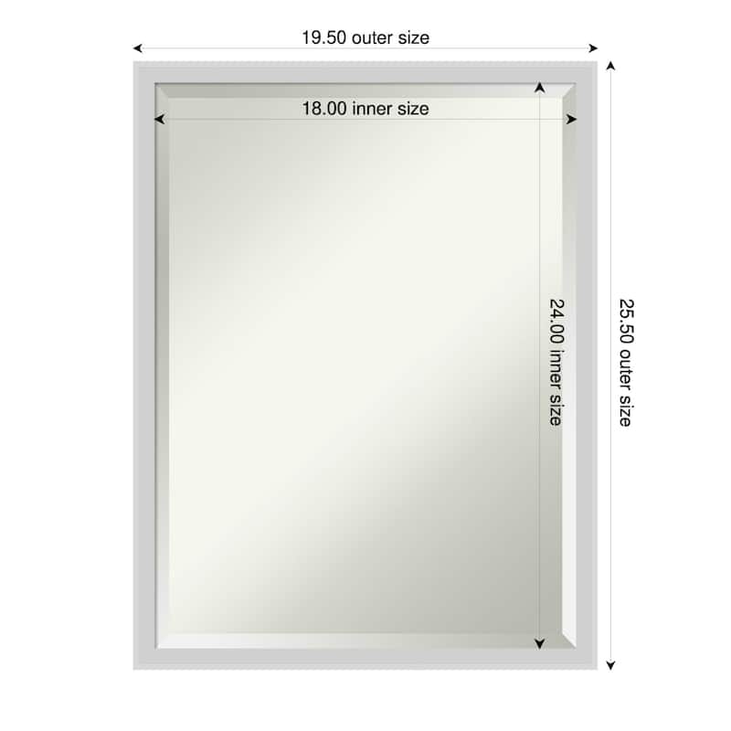 Incline Beveled Wood Framed Wall Mirror - 20 x 26 in - Incline Silver