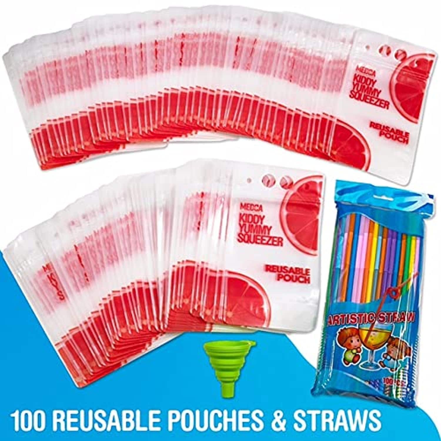 Reusable Drink Pouches - (201 Piece Set) Clear Drink Bags + 100 Straws -  Bed Bath & Beyond - 33973053