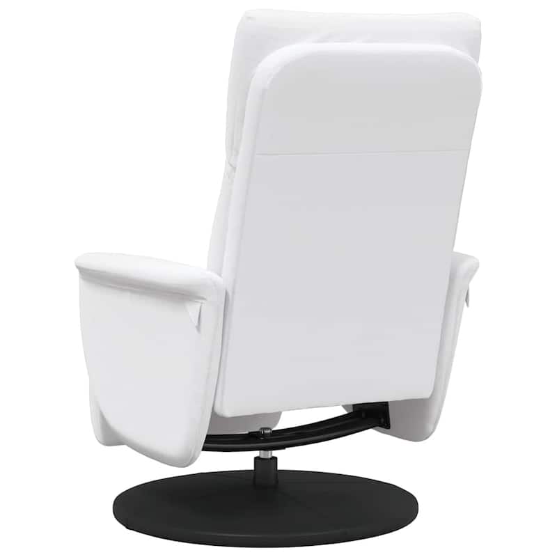vidaXL Recliner Chair with Footrest White Faux Leather