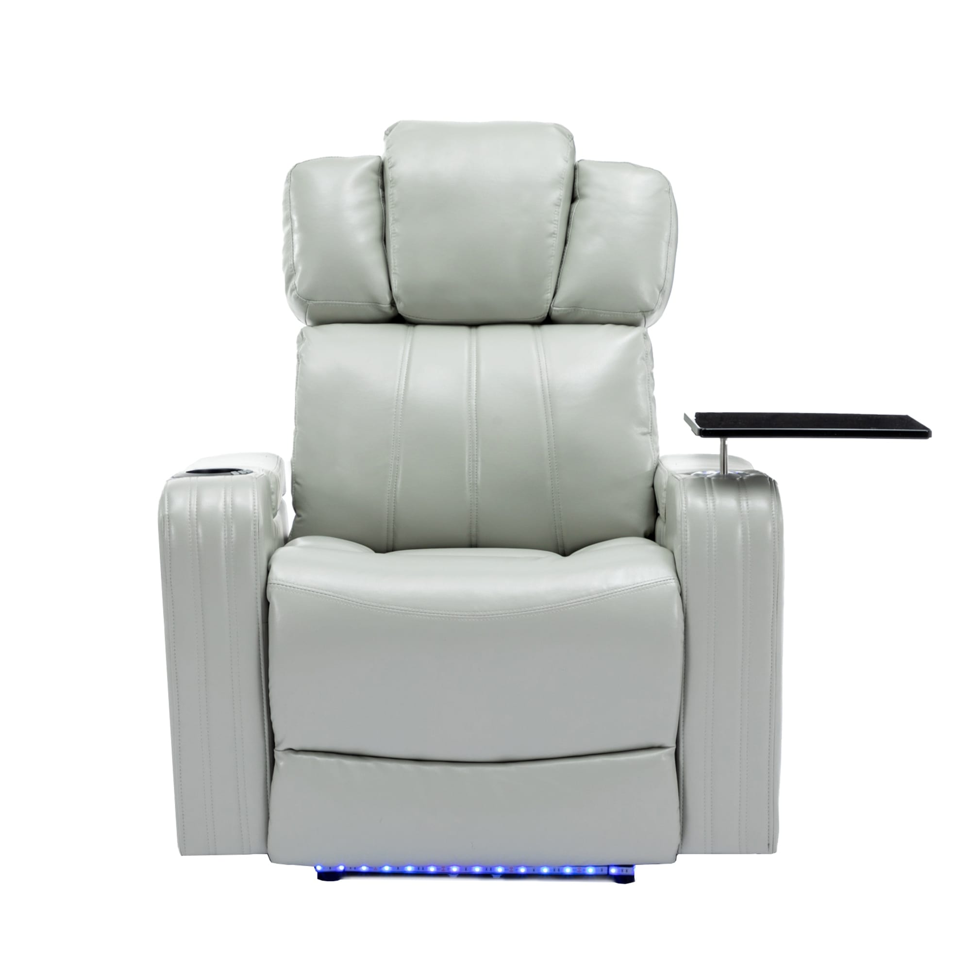 PU Leather Power Recliner Individual Seat Home Theater Recliner with Cooling Cup Holder and LED Lights USB Ports Bed Bath Beyond 39763249