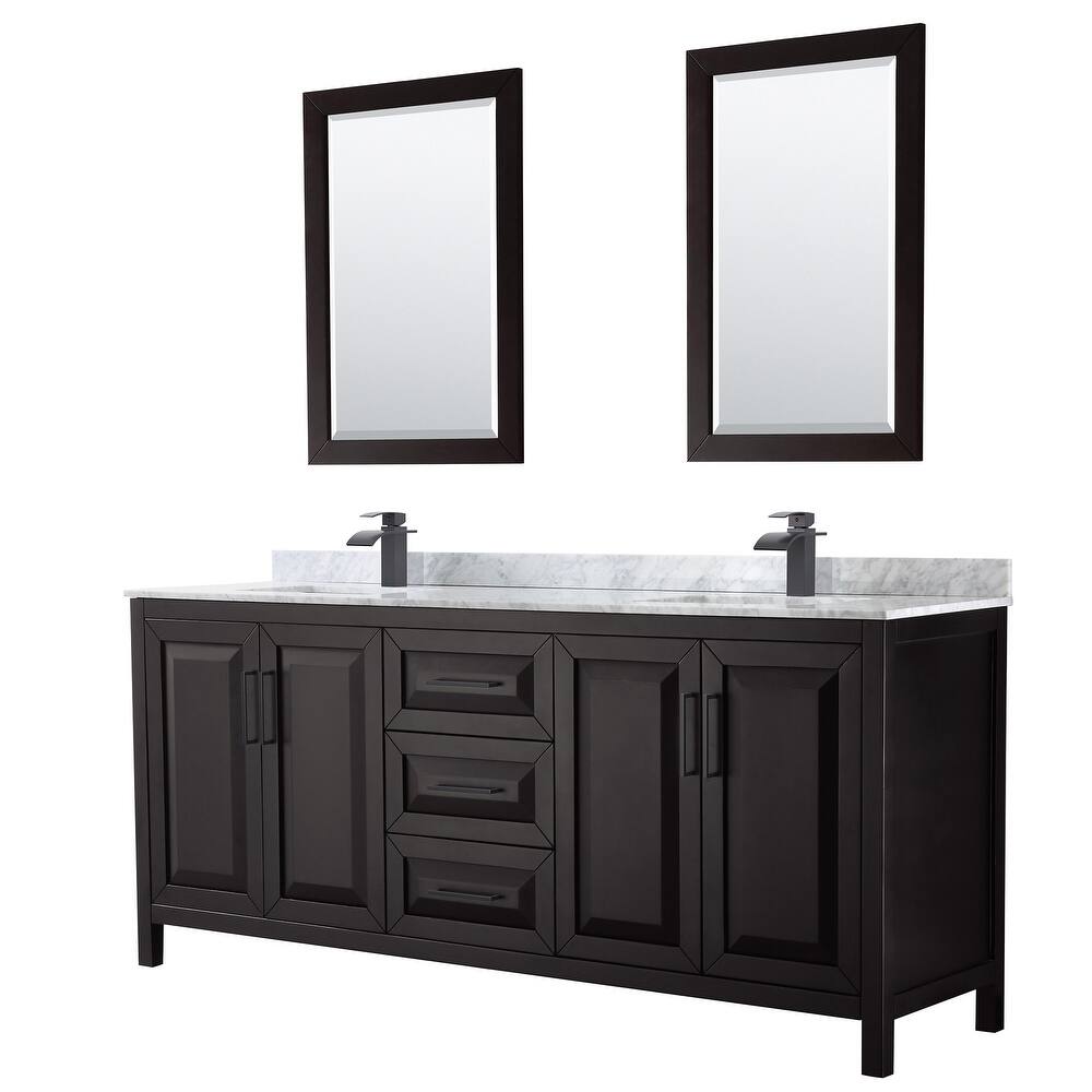 Wyndham Collection Daria 80" Free Standing Double Vanity Set with MDF