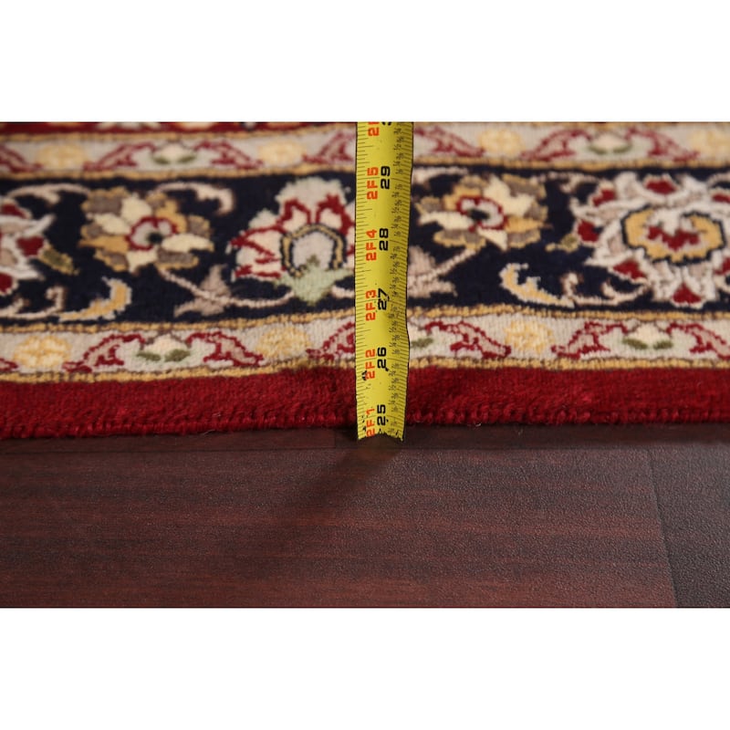 Floral Vegetable Dye Nain Oriental Area Rug Wool Hand-knotted Carpet - 3'11" x 6'4"