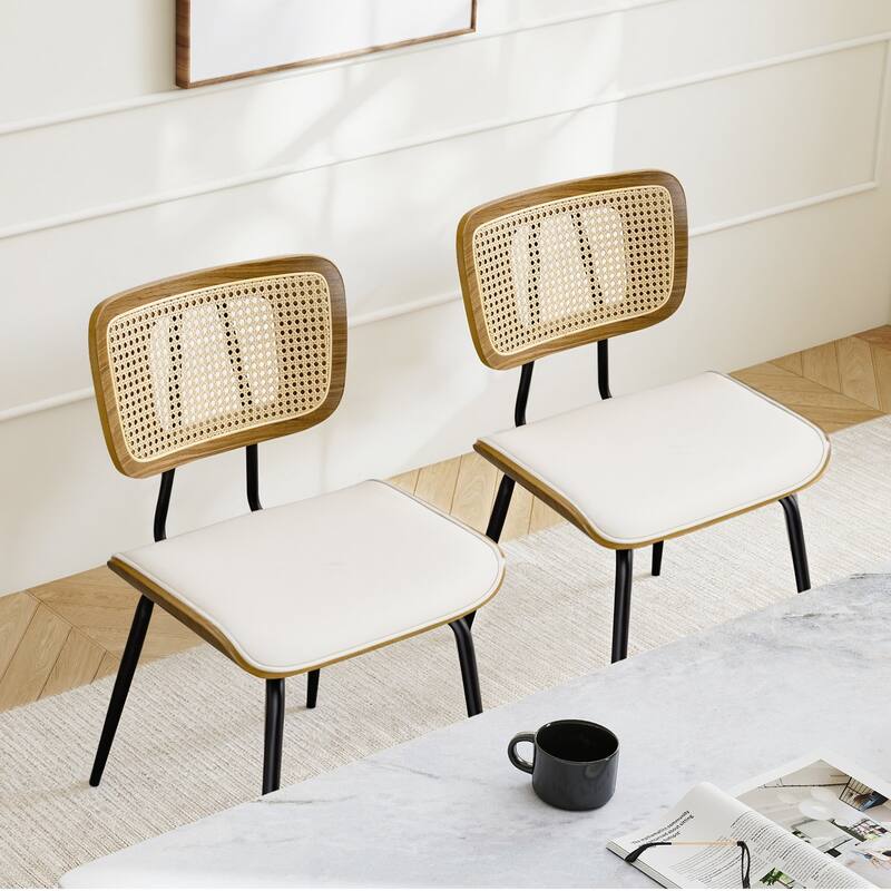 Faux Leather Upholstered Dining Chairs Set of 2/4 - 33.5"H x 19.3"W x 23"D