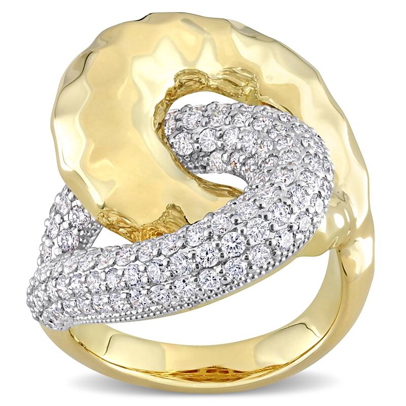 Miadora 2ct TDW Diamond Swirl Ring in 14k Yellow Gold