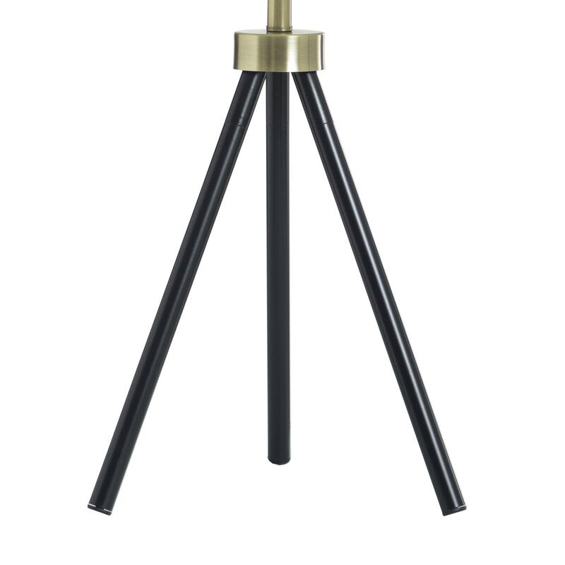 StyleCraft Steel Table Lamp - Werth Gold & Black - White Shade