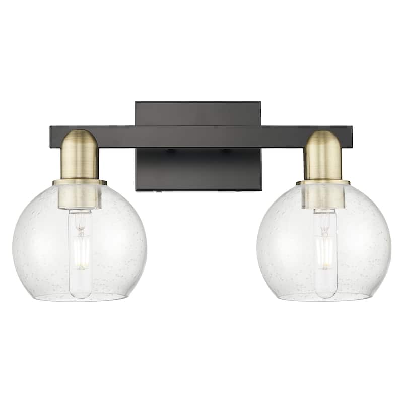 Innovations Lighting 716-2W-10-17 Athens Vanity Athens 2 Light 17" - Black Antique Brass / Seedy