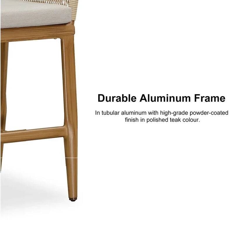 PURPLE LEAF Bar Stools Set of 4 Patio Aluminum Barstools with Back and Cushions Dining Chairs