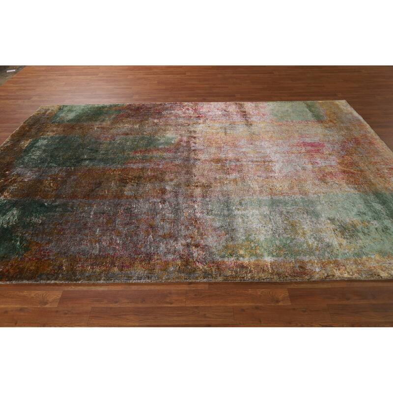 Colorful Abstract Modern Area Rug Hand-Knotted Wool Carpet - 6'7" x 9'5"