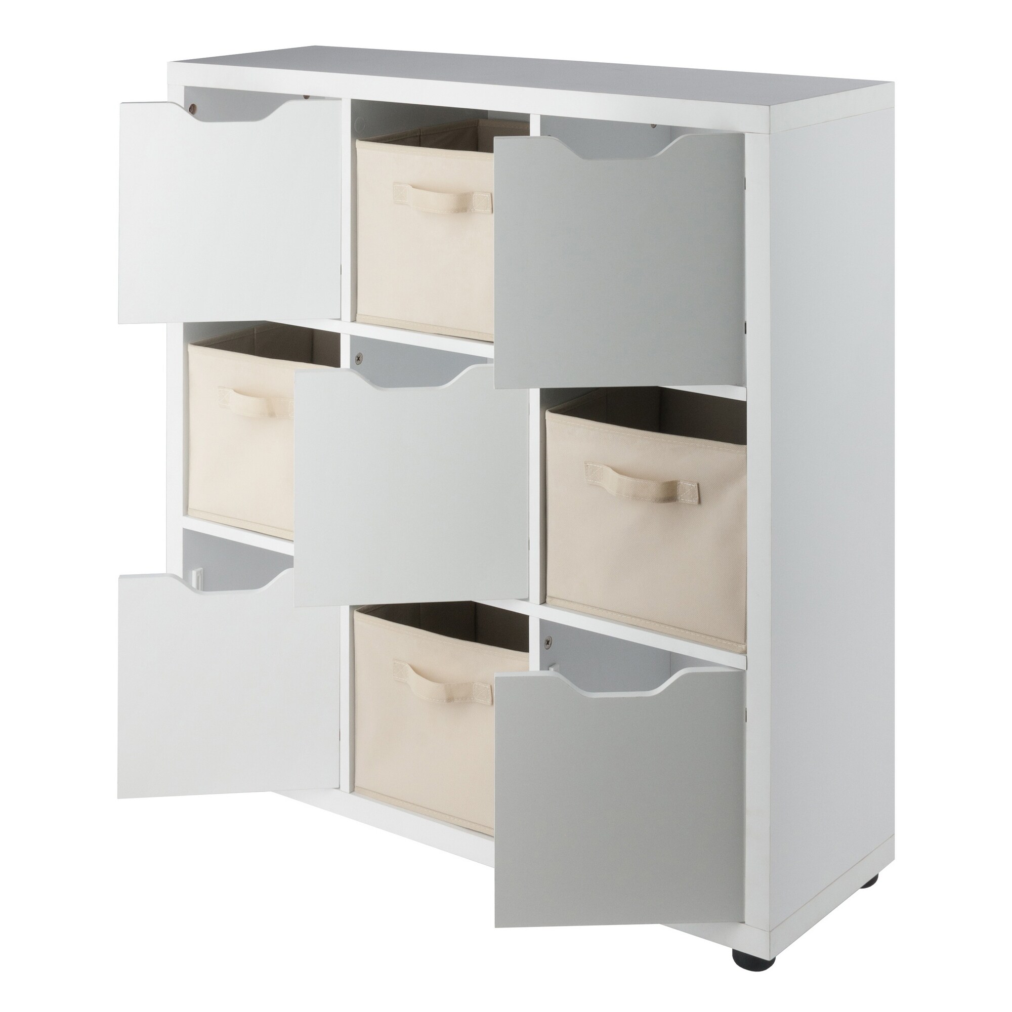 Julia 3x3 Storage 5-Pc Cabinet Set, Beige & White - Overstock