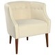 preview thumbnail 6 of 16, Modern Club Chair with Button-Tufted Back & Tonal Piping - Contemporary Upholstered Tub Chair with Sturdy Birch Wood Legs