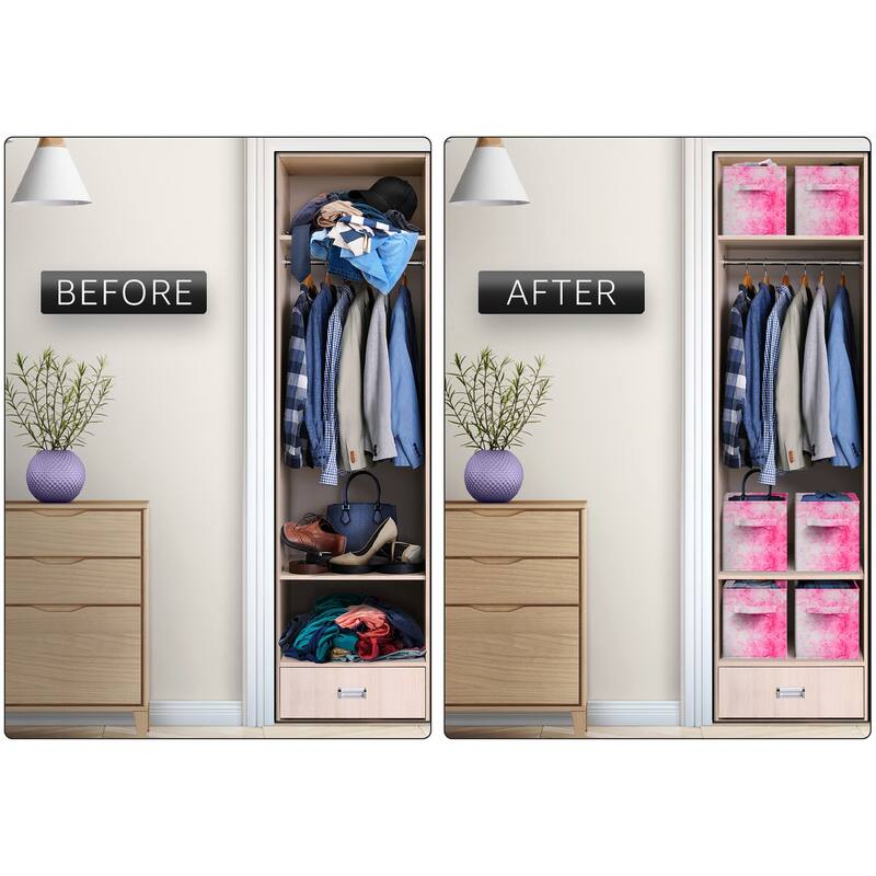 Storage Cube Bins (Set of 6) - 10.75" L x 10.75" W x 11" H