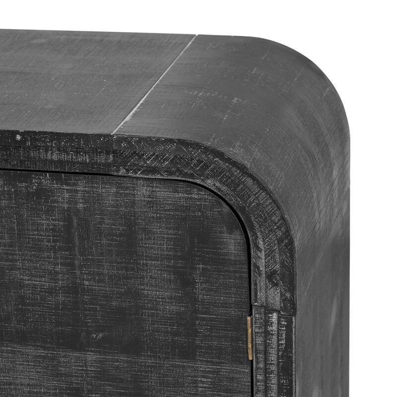 Curved Sideboard Console Table Adjustable Shelves Storage Cabinet