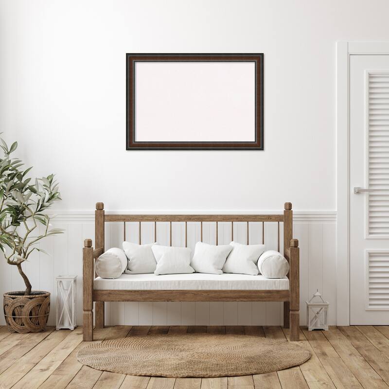 Cyprus Walnut Wood Framed White Bulletin Board, Organization Board, Pin Board