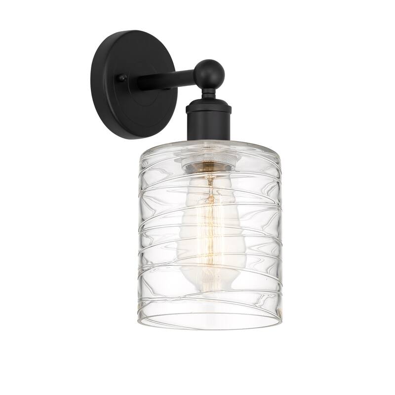 Innovations Lighting 616-1W-12-5 Cobbleskill Sconce Cobbleskill 12" - Matte Black / Deco Swirl