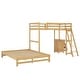 preview thumbnail 9 of 14, Twin over Full Bunk Bed with Built-in Desk and Drawers, Natural