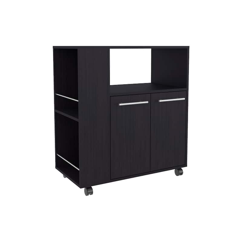Kitchen Cart, 2 Doors, 3 Shelves, 4 Wheels