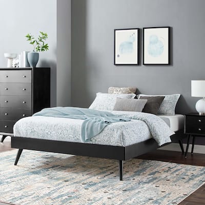 Margo Twin Wood Platform Bed Frame in Walnut