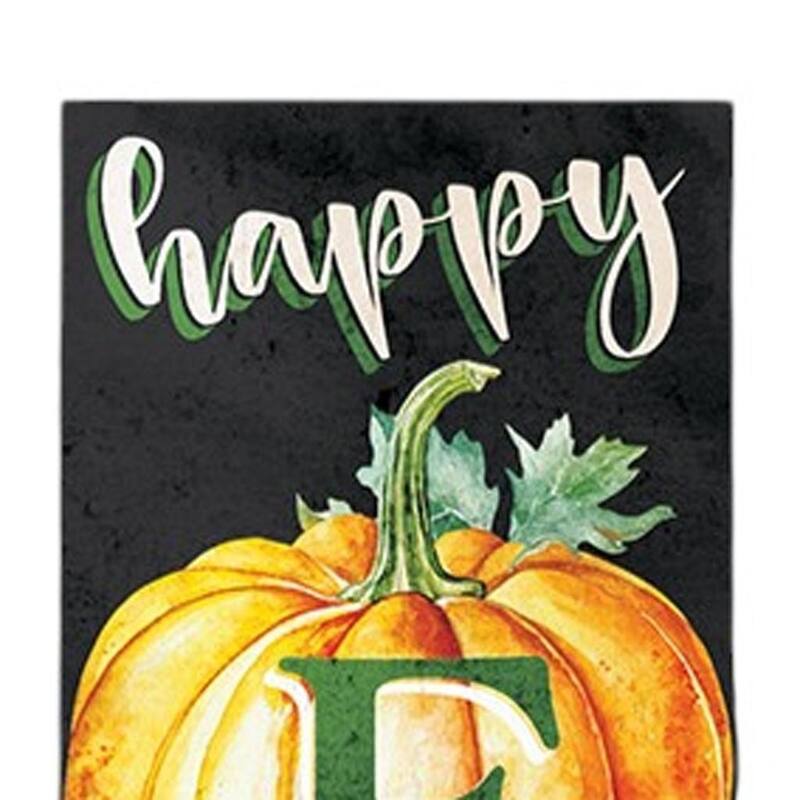 HomeRoots 36" Black And Orange Solid Wood Happy Fall Pumpkin Porch Sign