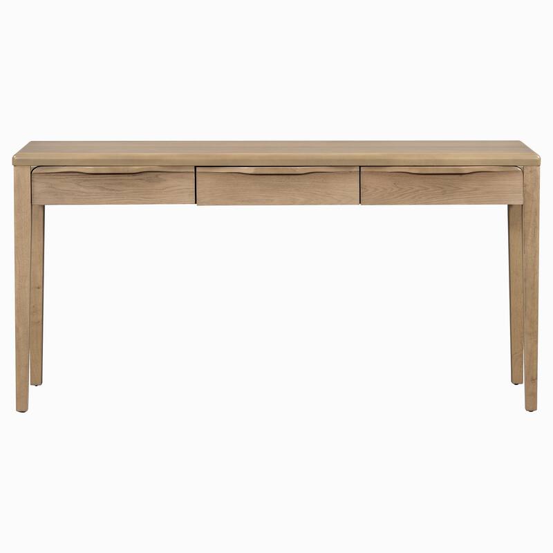 59.84"Elegant Console Table,Light Luxury Entryway Table with 3 Drawers,Farmhouse Sofa Table with Soft-Corner Design